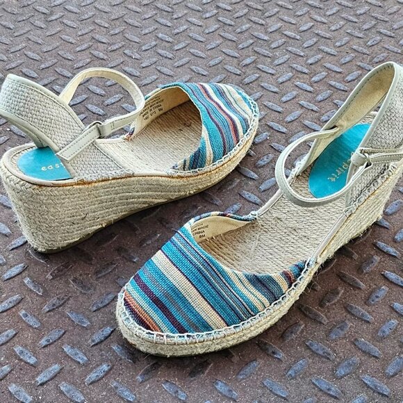 Easy Spirit Women Sandal Wedge Espadrille ESBAYSPRAY Shoe Fabric Upper Size 9M - Picture 1 of 10